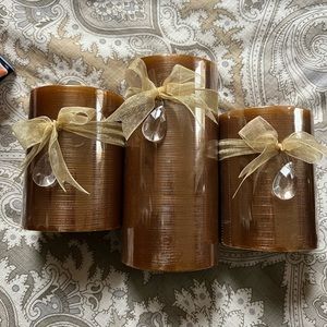 Pier 1 Set of 3 Candles, unscented, NEW